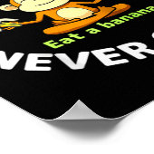 Monkey Never Cramp Eat A Banana Raglan Baseball Te ポスター (角)