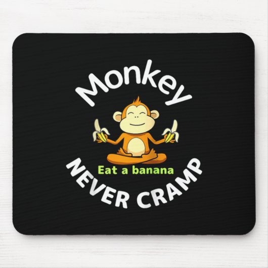 Monkey Never Cramp Eat A Banana Raglan Baseball Te マウスパッド (正面)