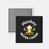 Monkey Never Cramp Eat A Banana Raglan Baseball Te マグネット (正面/裏面)