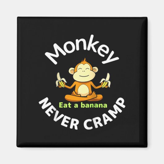 Monkey Never Cramp Eat A Banana Raglan Baseball Te マグネット (正面)