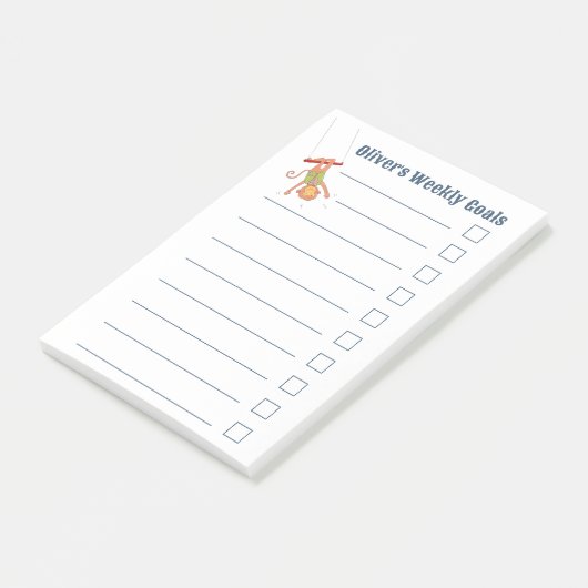 Monkey on a Trapeze Kid Weekly Goals Notes ポストイット (アングル)