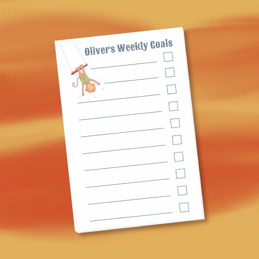 Monkey on a Trapeze Kid Weekly Goals Notes ポストイット