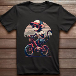 Monkey on Bicycle Tシャツ