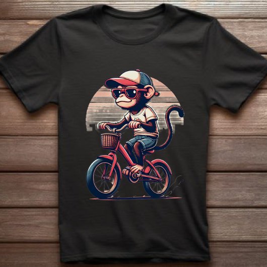 Monkey on Bicycle Tシャツ