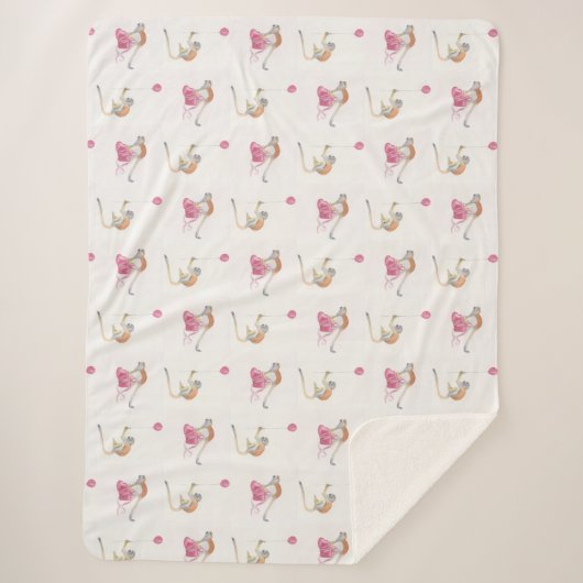 Monkey Party Birthday Cadeaupapier II シェルパブランケット (正面)
