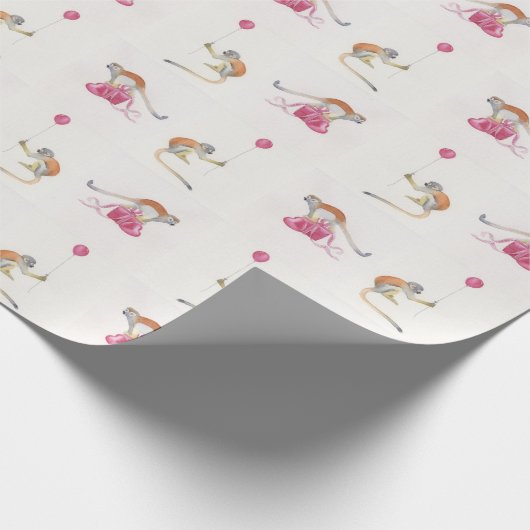 Monkey Party Birthday Gift Wrap Cadeaupapier ラッピングペーパー (角)