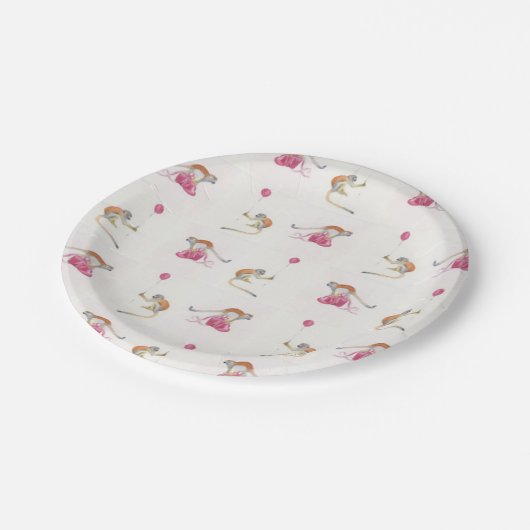 Monkey Party Birthday Paper plates Papieren Bordje ペーパープレート (アングル)