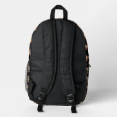 Monkey Pattern Design Black  プリントバックパック (裏面)