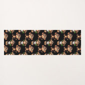Monkey Pattern Design Black  ヨガマット (裏面(横))
