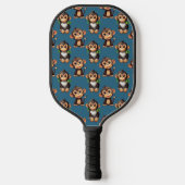 Monkey Pattern Design Blue  ピックルボールラケット (正面)