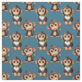 Monkey Pattern Design Blue  ファブリック (見本)