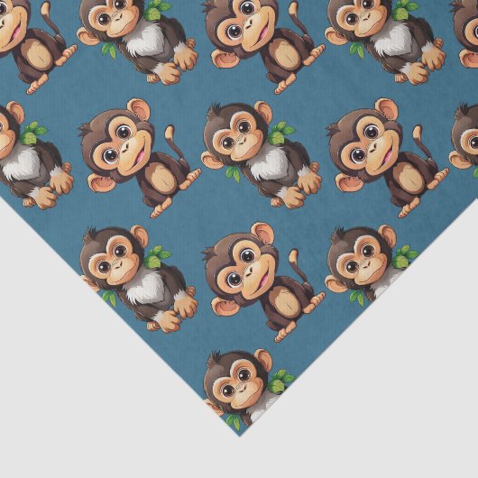 Monkey Pattern Design Blue  薄葉紙 (詳細)