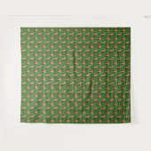 Monkey Pattern Design Green  タペストリー (正面(横))