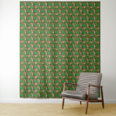 Monkey Pattern Design Green  タペストリー (インサイチュ)
