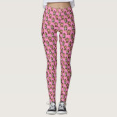 Monkey Pattern Design Pink  レギンス (正面)
