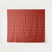 Monkey Pattern Design Red タペストリー (正面(横))