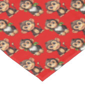 Monkey Pattern Design Red テーブルクロス (アングル)