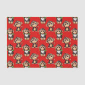 Monkey Pattern Design Red 薄葉紙 (正面)