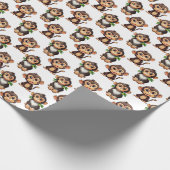 Monkey Pattern Design White  ラッピングペーパー (角)