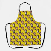 Monkey Pattern Design Yellow  エプロン (正面)