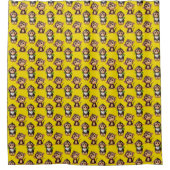 Monkey Pattern Design Yellow  シャワーカーテン (正面)