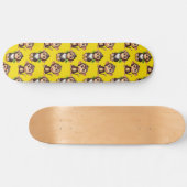 Monkey Pattern Design Yellow  スケートボード (横)