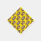 Monkey Pattern Design Yellow  スタンダードカクテルナプキン (角)