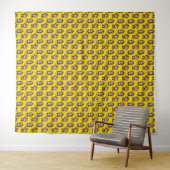 Monkey Pattern Design Yellow  タペストリー (インサイチュ(横))