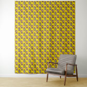 Monkey Pattern Design Yellow  タペストリー (インサイチュ)