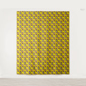 Monkey Pattern Design Yellow  タペストリー (正面)