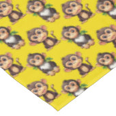 Monkey Pattern Design Yellow  テーブルクロス (アングル)