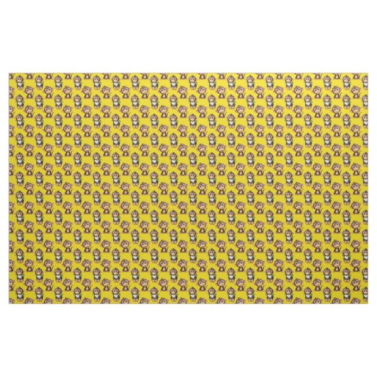 Monkey Pattern Design Yellow  ファブリック (ヤード)