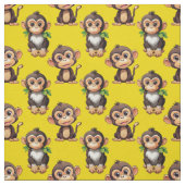 Monkey Pattern Design Yellow  ファブリック (見本)