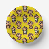 Monkey Pattern Design Yellow  ペーパーボウル (正面)