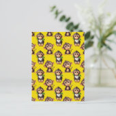 Monkey Pattern Design Yellow  ポストカード (スタンド正面)