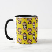 Monkey Pattern Design Yellow  マグカップ (左)
