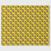 Monkey Pattern Design Yellow  ラッピングペーパー (フラット)