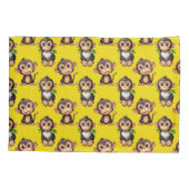 Monkey Pattern Design Yellow  枕カバー (裏面)
