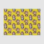 Monkey Pattern Design Yellow  薄葉紙 (正面)
