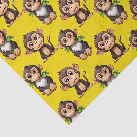 Monkey Pattern Design Yellow  薄葉紙 (詳細)