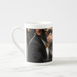 Monkey Playing Piano Music Poster – I Am Music ボーンチャイナマグカップ