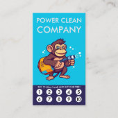 Monkey Power Clean Loyalty Punch Card ロイヤリティカード (正面)