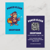 Monkey Power Clean with QR code 名刺 (正面/裏面)