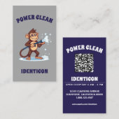 Monkey Power Clean with QR code 名刺 (正面/裏面)