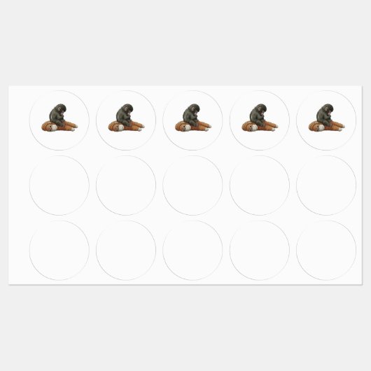 Monkey Punch, Baby Monkey Orangutan Hug  ラベル (シート)