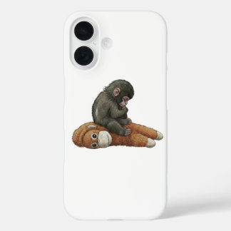 Monkey Punch, Baby Monkey Orangutan Hug iPhone 16ケース