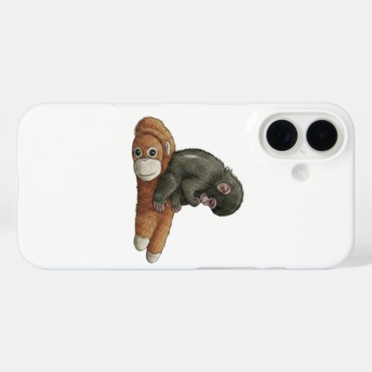 Monkey Punch, Baby Monkey Orangutan Hug  Case-Mate iPhoneケース (裏面 (横))