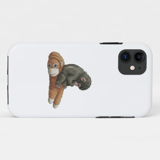 Monkey Punch, Baby Monkey Orangutan Hug  Case-Mate iPhoneケース (裏面(横))
