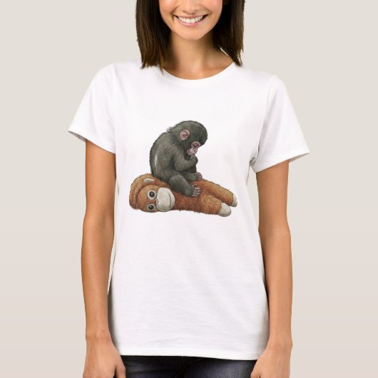 Monkey Punch, Baby Monkey Orangutan Hug  Tシャツ (正面)