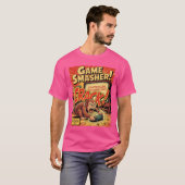 Monkey Rage Gamer Retro Comic Console Funny Video Tシャツ (正面フル)